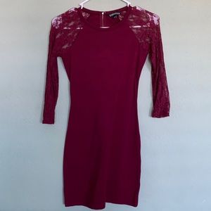 NWOT lace sleeve bodycon dress